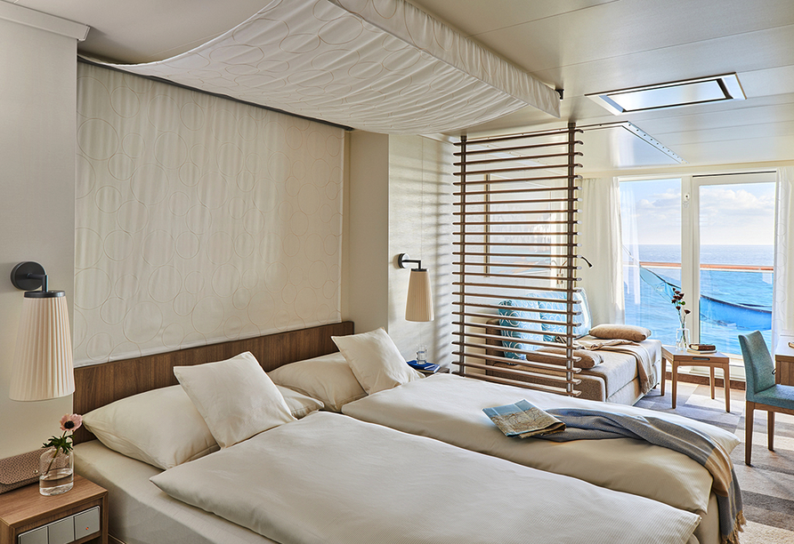 Beispiel einer 2-Bettkabine Veranda Komfort an Bord von AIDAnova
