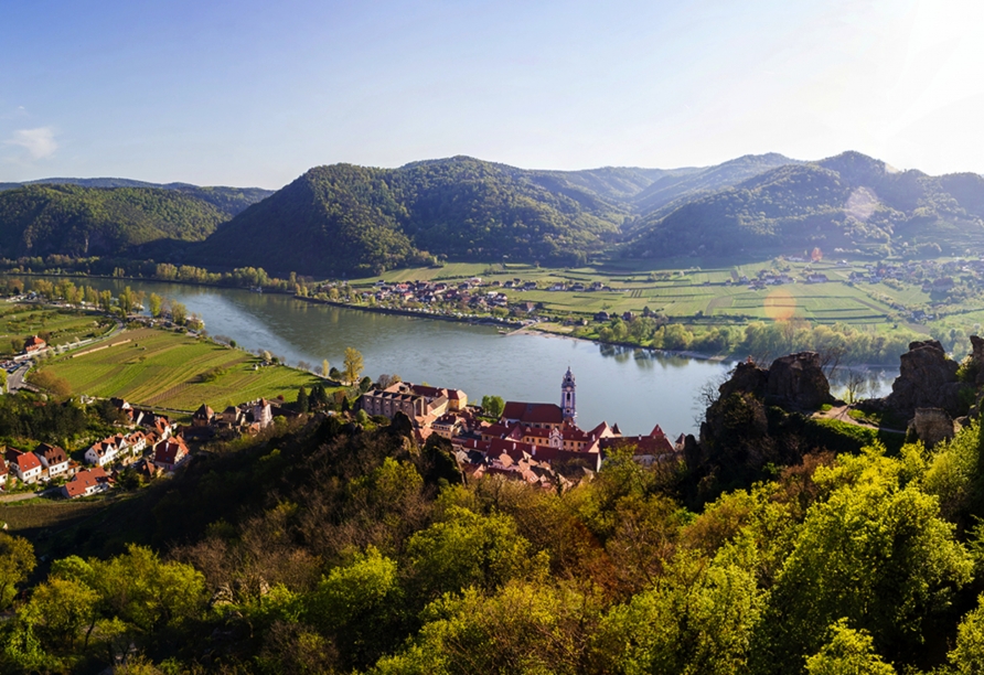 Bestaunen Sie im Sommer die malerische Landschaft der Wachau.
