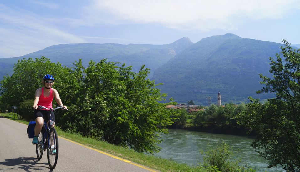 Der Etsch-Radweg in Italien ist sehr beliebt.