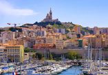 Alter Hafen von Marseille mit Blick auf die Basilika