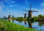 Die Windmühlen in Kinderdijk gehören zum UNESCO-Weltkulturerbe.