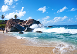 Virgin Gorda begeistert mit dem Nationalpark The Baths mit seinen gewaltigen Granitfelsen.
