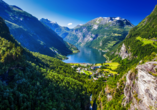 Ansicht auf den Geirangerfjord in Norwegen