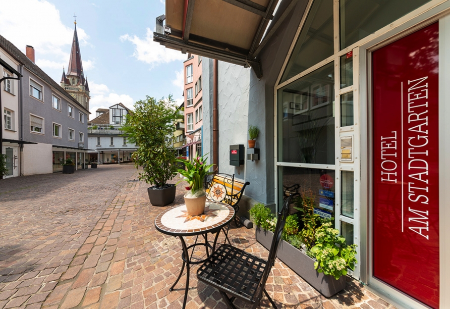 Außenbereich des Hotels Am Stadtgarten 