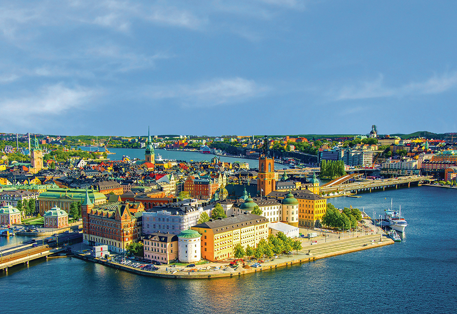 Besuchen Sie die schwedische Hauptstadt Stockholm.