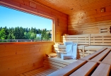 Von der Finnischen Sauna haben Sie einen wundervollen Ausblick über die Umgebung!