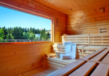 Von der Finnischen Sauna haben Sie einen wundervollen Ausblick über die Umgebung!