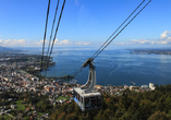 Blick auf Bregenz und den Bodensee von der Pfänderbahn 