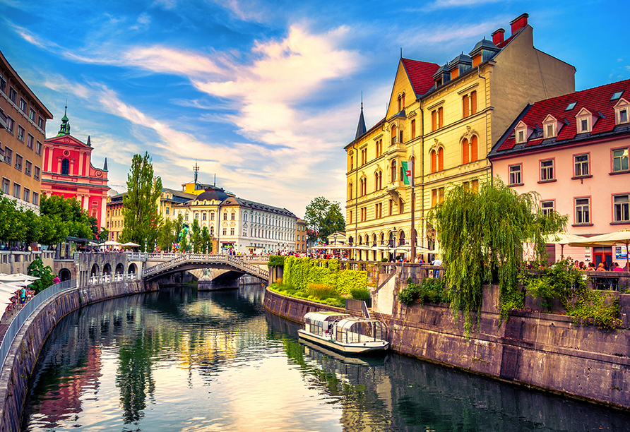 Besuchen Sie die Hauptstadt Sloweniens, Ljubljana.