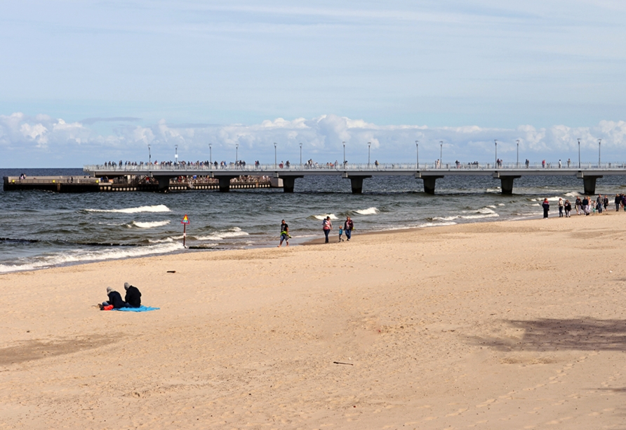 Die Seebrücke in Kolberg ist die zweitlängste Seebrücke Polens.