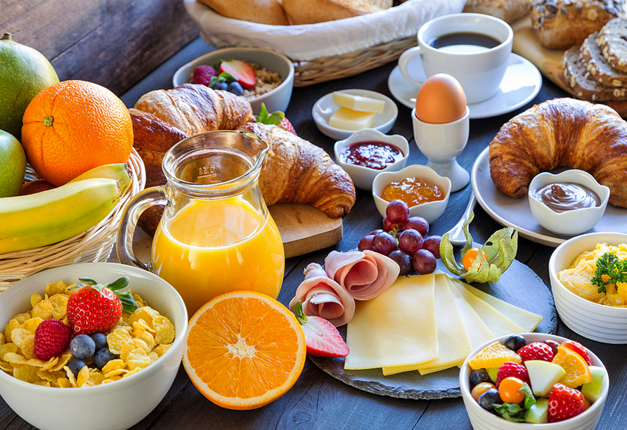 Starten Sie mit einem leckeren Frühstück gut gestärkt in den Tag.