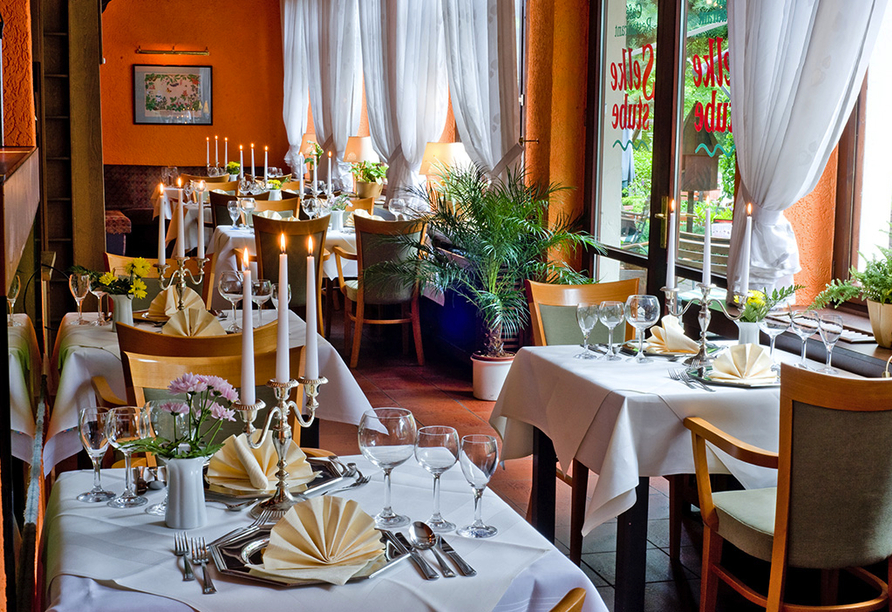Das Restaurant des Hotels Habichtstein serviert Ihnen schmackhafte Speisen.