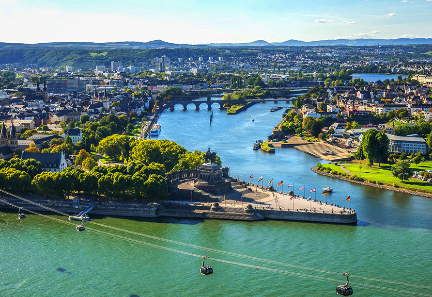 Koblenz, die Stadt wo Mosel und Rhein zusammenfließen.