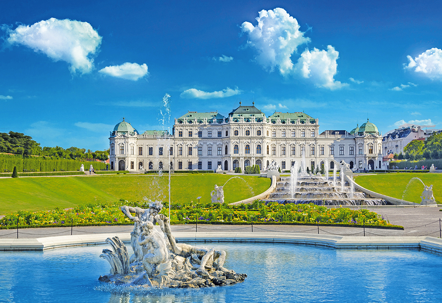 Unternehmen Sie einen Ausflug zum Schloss Belvedere in Wien.