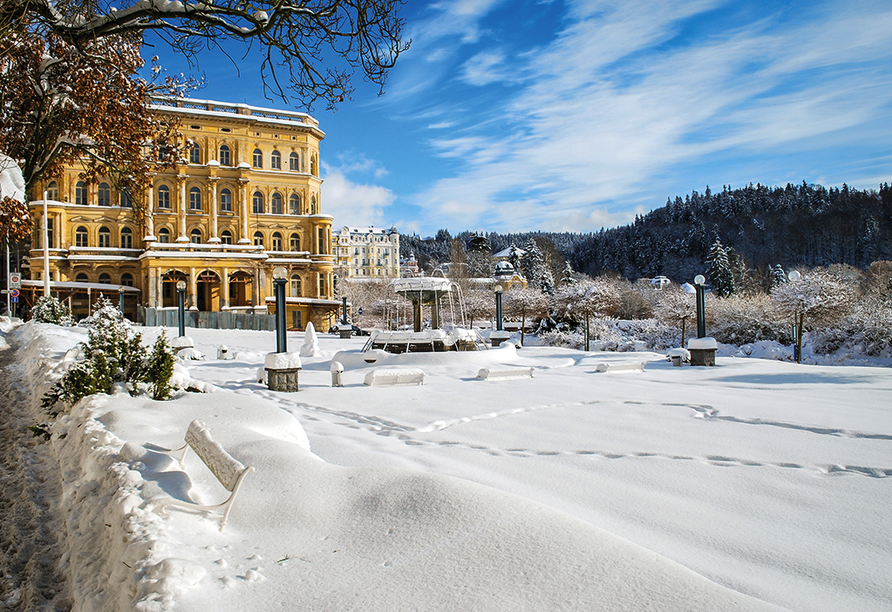 Hotel Flora, Marienbad, Tschechien, Marienbad im Winter