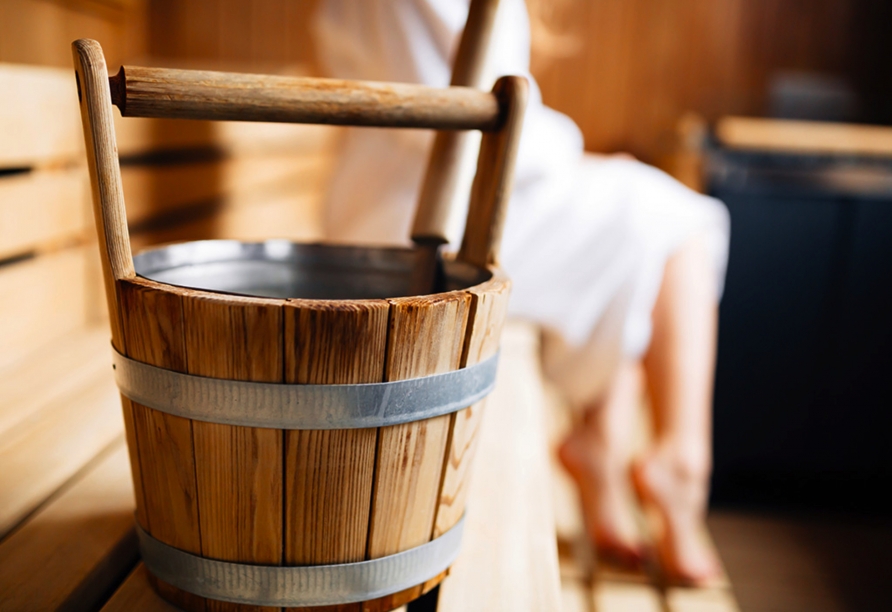 Erholen Sie sich in der Sauna des Hotels Panorama Spa. 