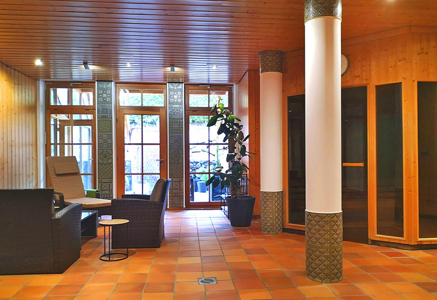 Im renovierten Saunabereich des Heide Hotels Reinstorf können Sie in aller Ruhe die Seele baumeln lassen.