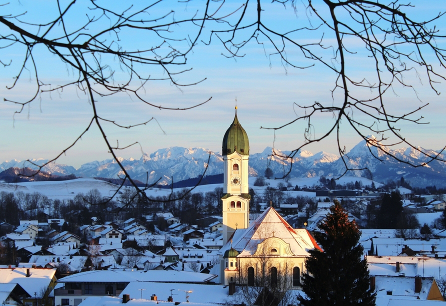 Blick auf Ihren Urlaubsort Nesselwang im Winter