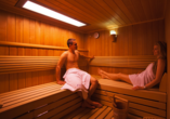 Der Wellnessbereich des Hotels Trofana bietet zahlreiche Möglichkeiten zur perfekten Entspannung – so auch in der Sauna.