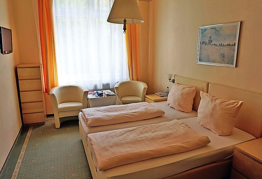 Beispiel eines Doppelzimmers Standard im Kurhotel Quellenhof