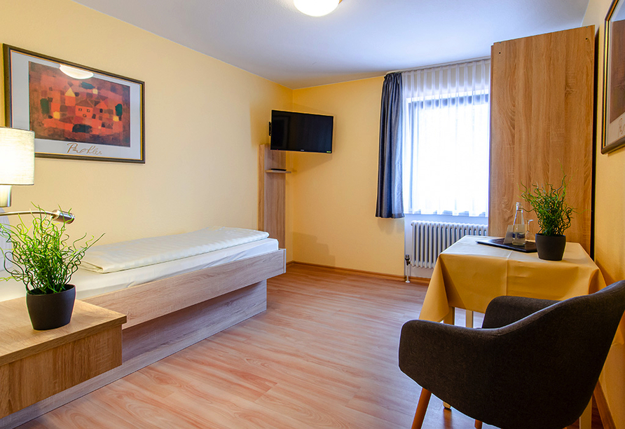 Beispiel eines Einzelzimmers vom Kurgarten-Hotel in Wolfach