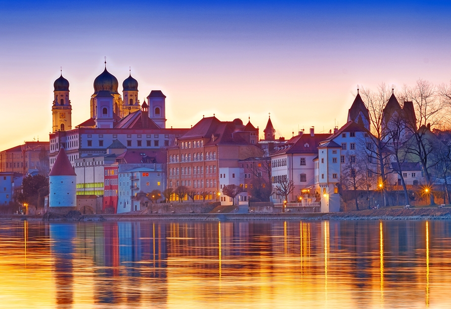 Ihre Flusskreuzfahrt beginnt und endet in der Drei-Flüsse-Stadt Passau. 