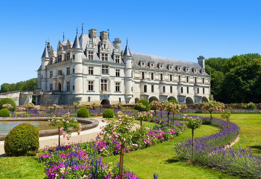 Das Chateau Chenonceau verfügt über einen zauberhaften Garten.