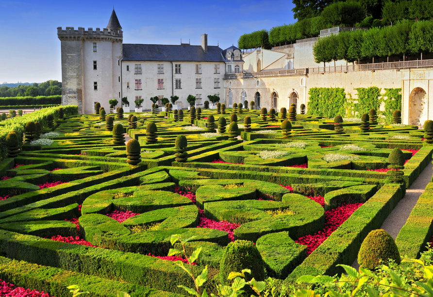 Die Gärten und das Schloss von Villandry werden Sie zum Staunen bringen.