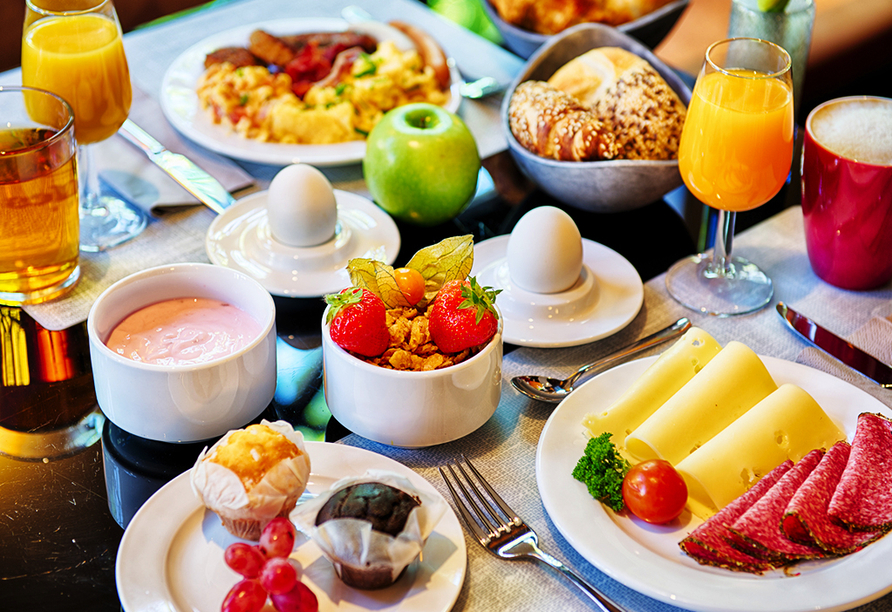 Starten Sie Ihren Tag mit einem leckeren Frühstück im Leonardo Hotel & Residenz München.