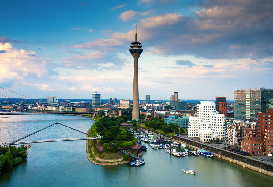 Lassen Sie sich von Düsseldorfs Panorama begeistern.