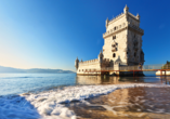 Der Belém Turm ist eines der bekanntesten Wahrzeichen Lissabons.