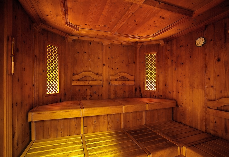 Genießen Sie die Ruhe in der Sauna.