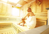 Ruhe und Entspannung finden Sie in der Sauna des Resorts.