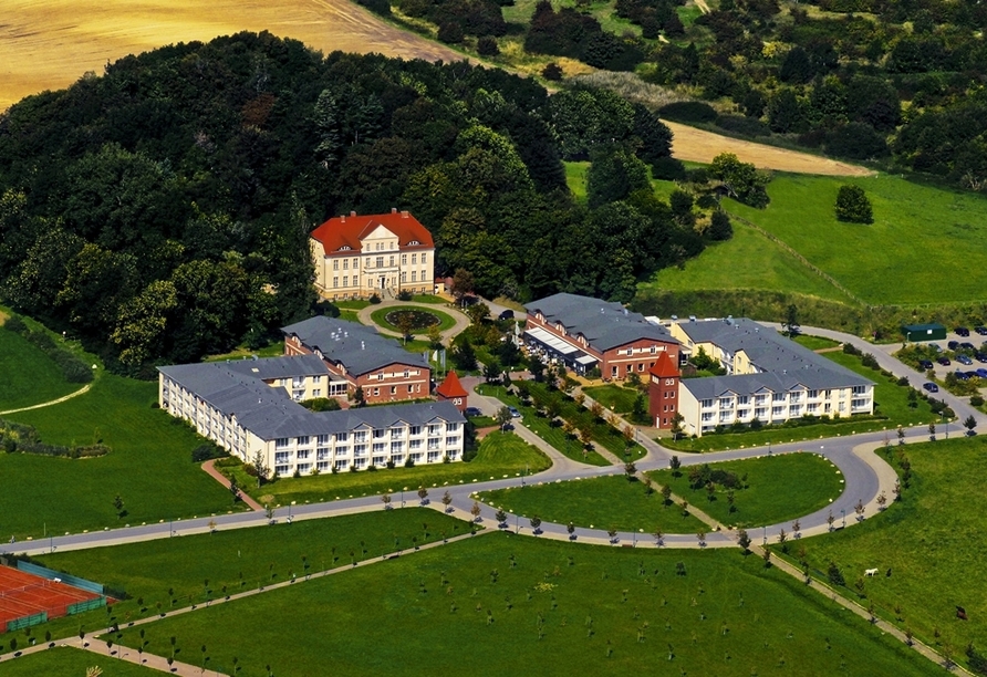 Luftaufnahme vom Precise Resort Rügen.
