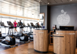 Sportlich aktiv können Sie im Fitnesscenter werden.