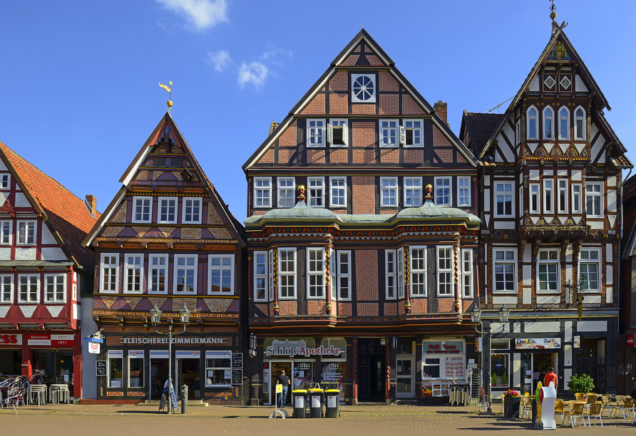 Die Altstadt von Celle ist besonders für ihre hübschen Fachwerkhäuser bekannt.