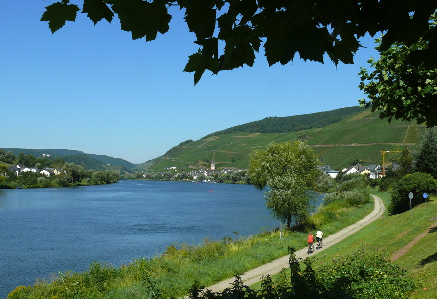 An der Mosel gibt es auch schöne Fahrradwege.