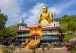 30 Meter ist die goldene Statue hoch - das macht sie zur weltweit größten Statue, in der Buddha in der sogenannten Dharmachakkra-Pose gezeigt wird.