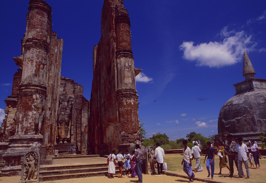 Die Ruinenstadt Polonnaruwa in der Nördlichen Zentralprovinz von Sri Lanka war einst Hauptstadt des singhalesischen Königreichs.
