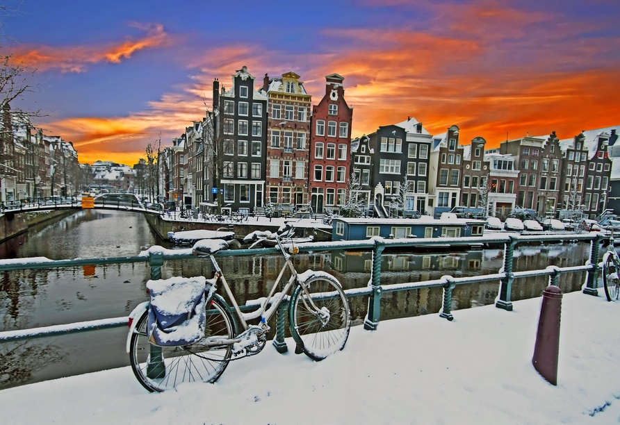 Amsterdam während der kalten Jahreszeit 