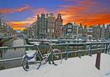Amsterdam während der kalten Jahreszeit 