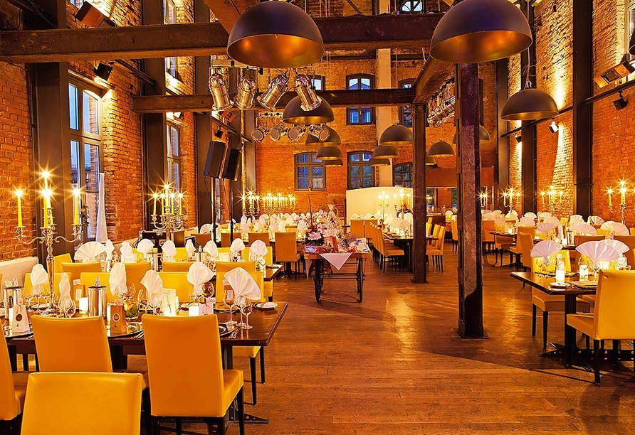 Lassen Sie sich leckeres Essen im Restaurant Kaseinwerk schmecken.