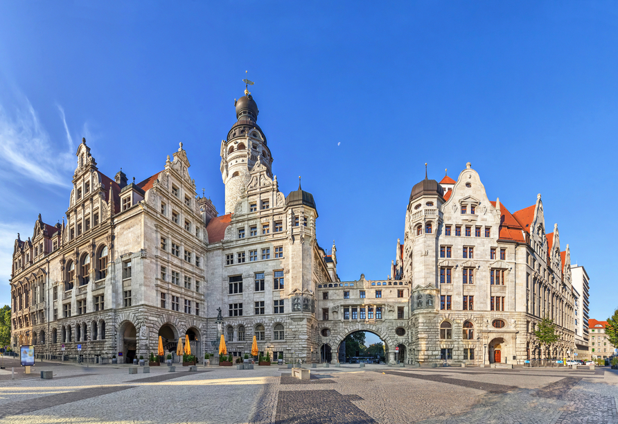 Imposant und einzigartig – in Leipzig gibt es viel zu entdecken, so wie zum Beispiel das Neue Rathaus. 