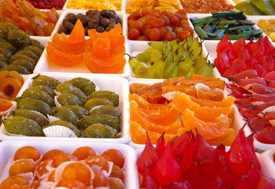 In der Confiserie Florian in Nizza dürfen Sie köstliche Süßwarenprodukte verkosten.