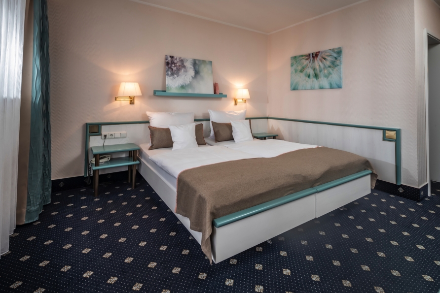 Beispiel eines Doppelzimmers im Haupthaus des Panorama Hotels Heimbuchenthal
