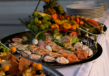 Genießen Sie die frisch zubereiteten Gerichte aus regionalen Produkten im Restaurant des Wellnesshotels Rothfuss.