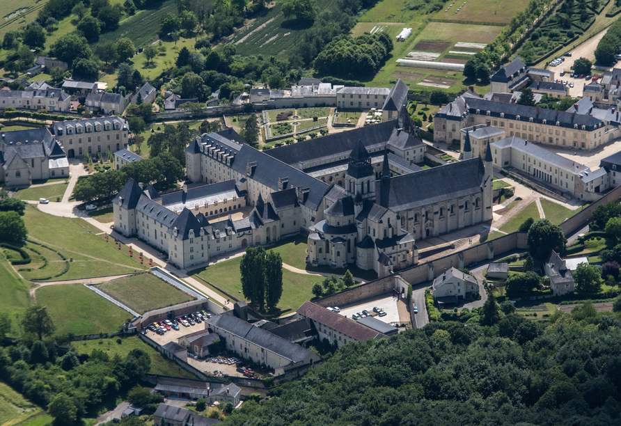 Sie sehen die Abtei Fontevraud.