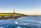 Der römische Leuchtturm Hércules ist das Wahrzeichen der spanischen Hafenstadt La Coruña.