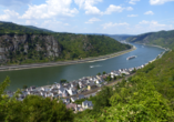 Rheinsteig, Sternwanderreise, Hotel Restaurant Colonius, St. Goarshausen, Blick auf Kestert