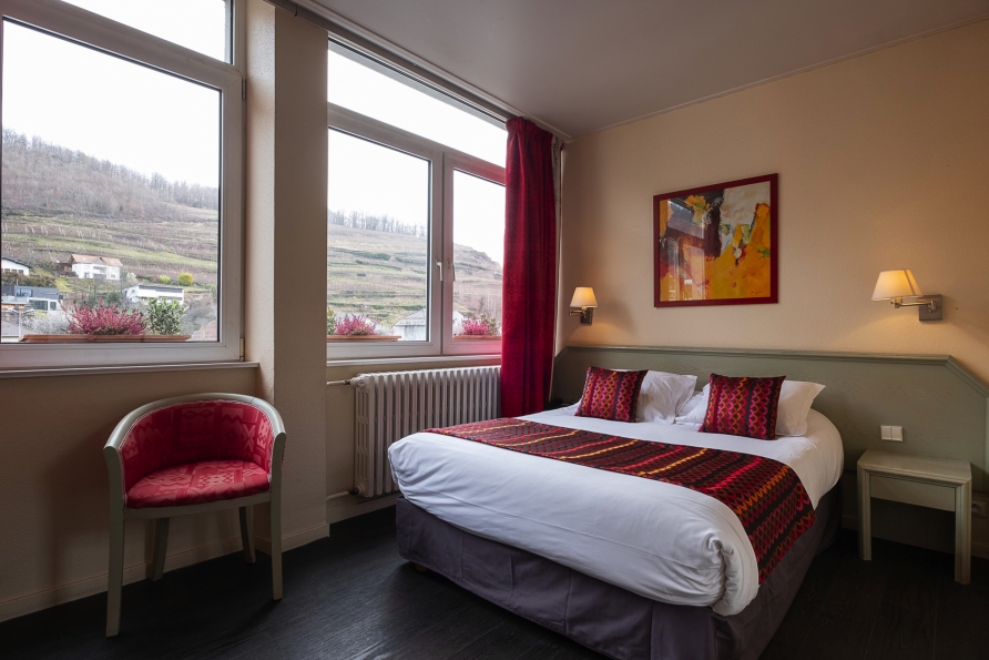 Beispiel eines Doppelzimmers im Hôtel Restaurant de l'Ange in Guebwiller